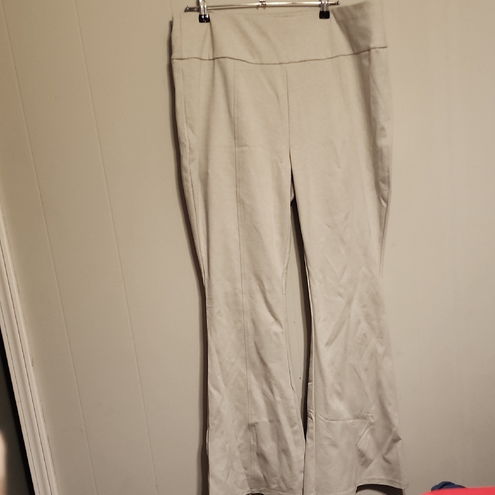 Chic Cream Wide Leg Women's Pants